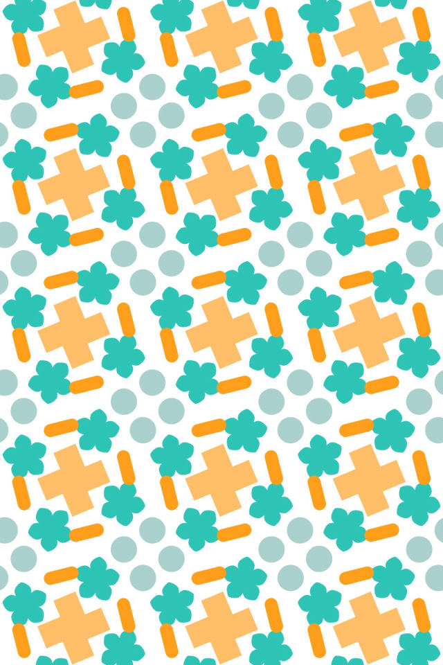 a tropical-delight tile pattern repeating 3 across, edge to edge