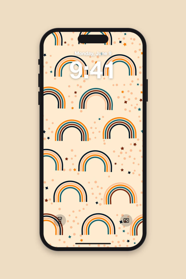 wallpaper 3 on iPhone 17 Pro Max, behind its lock screen