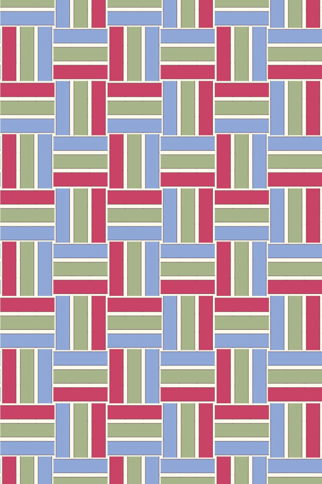 a peachy-rose tile pattern repeating 3 across, edge to edge