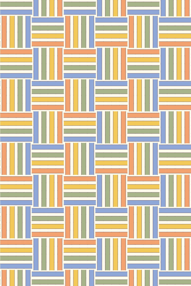 a peachy-rose tile pattern repeating 3 across, edge to edge