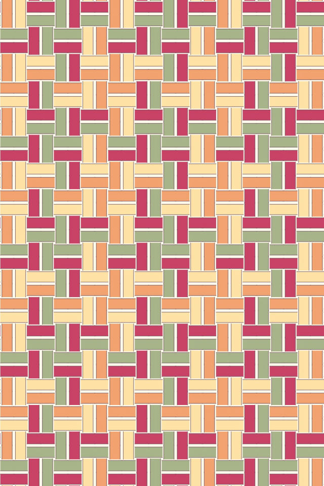 a peachy-rose tile pattern repeating 3 across, edge to edge