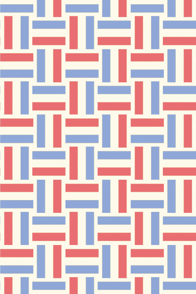 a peachy-rose tile pattern repeating 3 across, edge to edge
