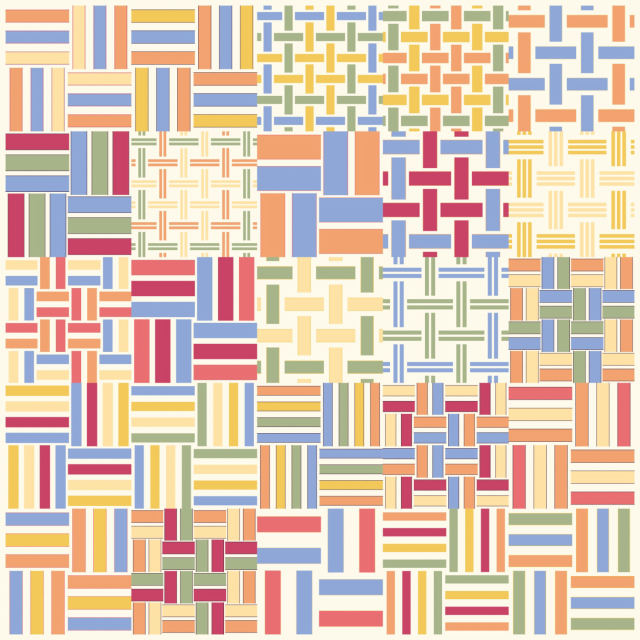 5 by 5 peachy-rose tiles on one sheet