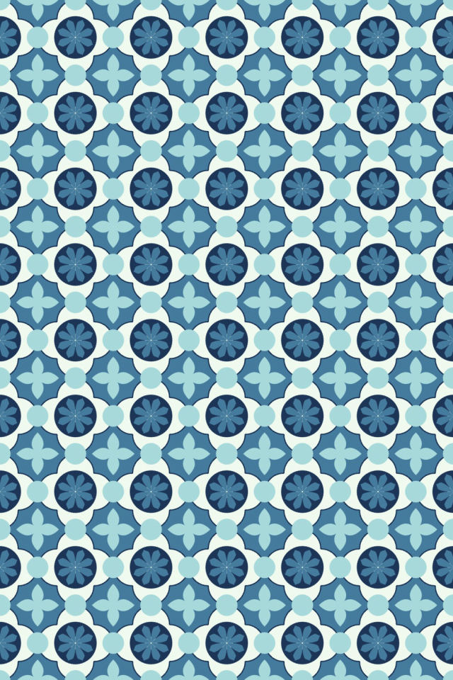 a mediterranean tile pattern repeating 6 across, edge to edge