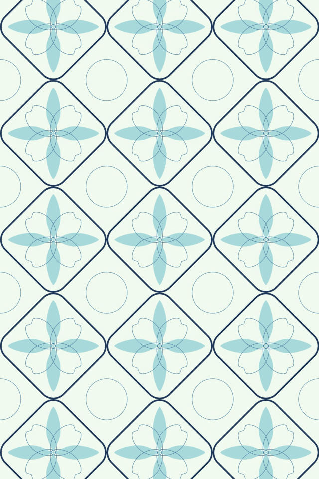 a mediterranean tile pattern repeating 3 across, edge to edge