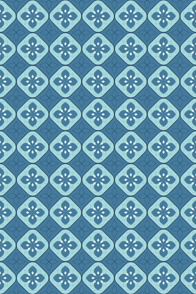 a mediterranean tile pattern repeating 6 across, edge to edge