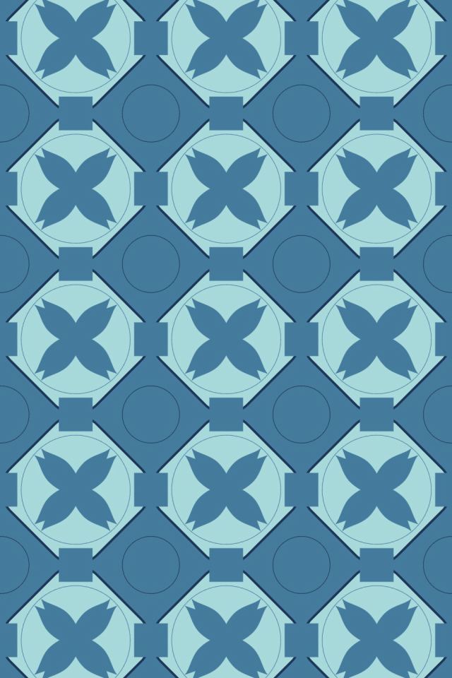 a mediterranean tile pattern repeating 3 across, edge to edge
