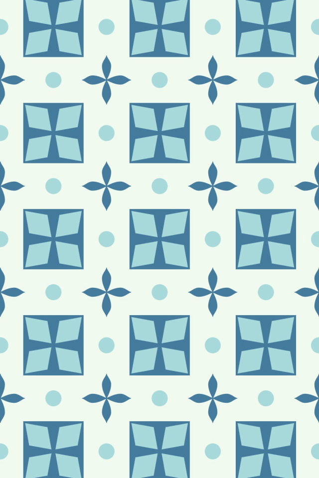 a mediterranean tile pattern repeating 3 across, edge to edge