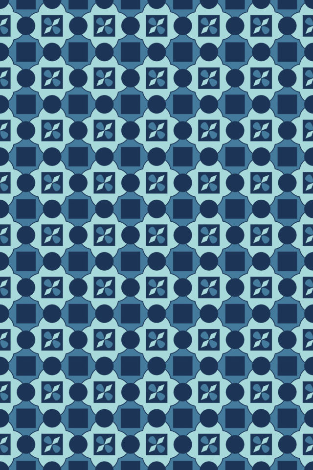 a mediterranean tile pattern repeating 6 across, edge to edge