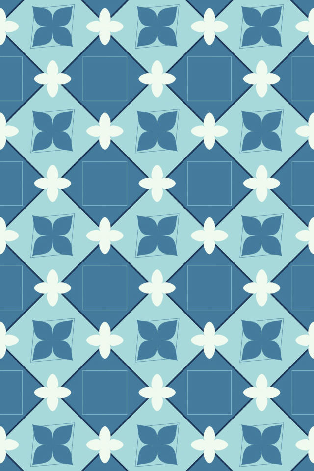 a mediterranean tile pattern repeating 3 across, edge to edge