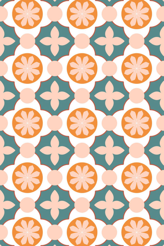 a coral-reef tile pattern repeating 3 across, edge to edge