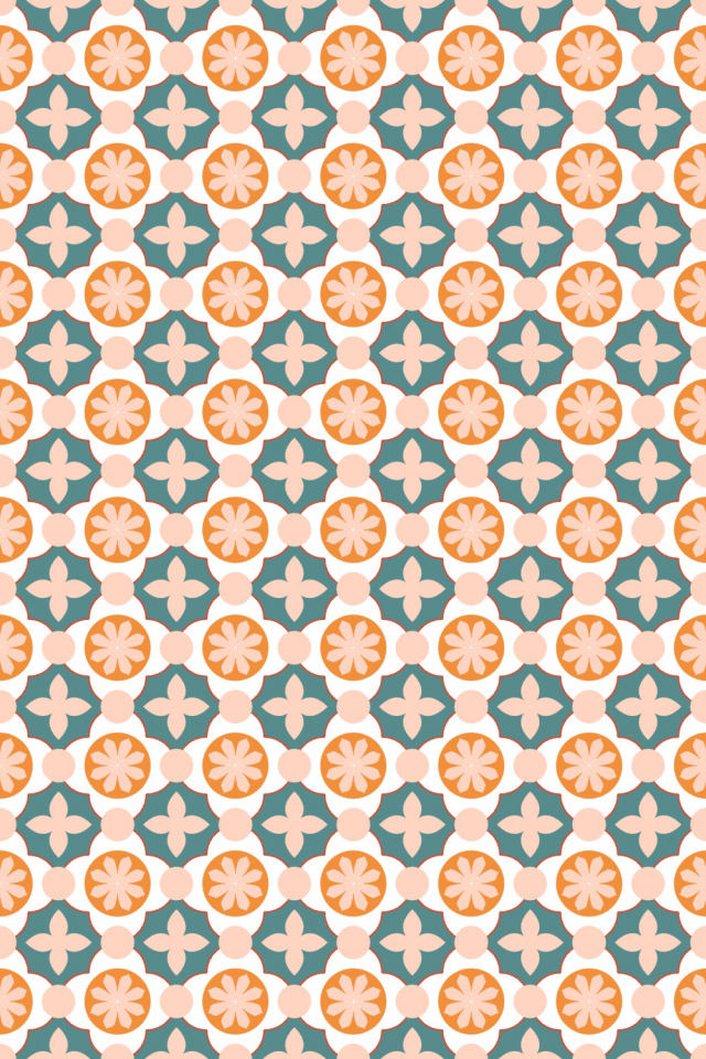 a coral-reef tile pattern repeating 6 across, edge to edge