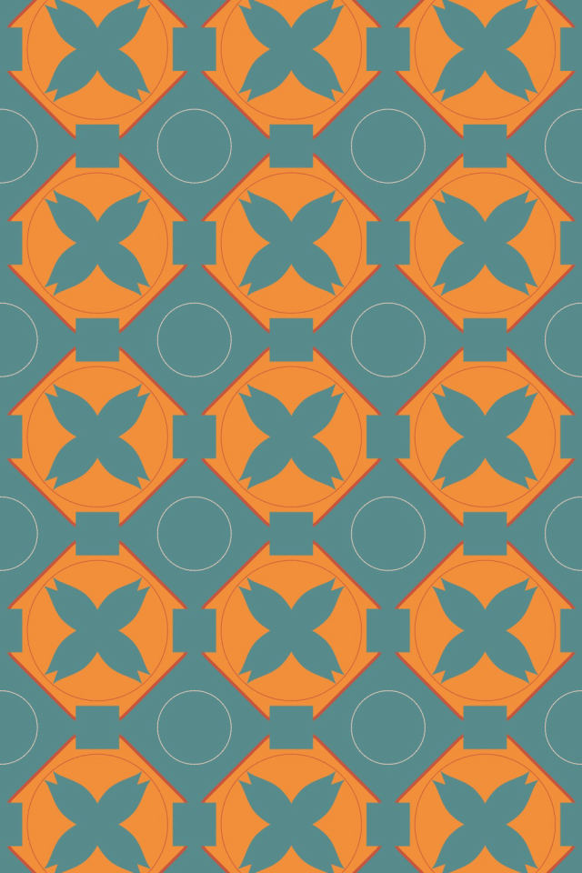 a coral-reef tile pattern repeating 3 across, edge to edge