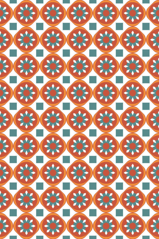 a coral-reef tile pattern repeating 6 across, edge to edge