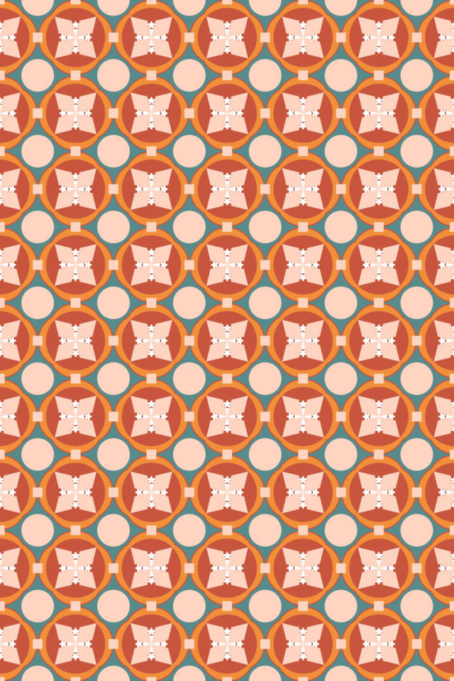 a coral-reef tile pattern repeating 6 across, edge to edge