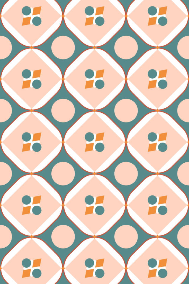 a coral-reef tile pattern repeating 3 across, edge to edge