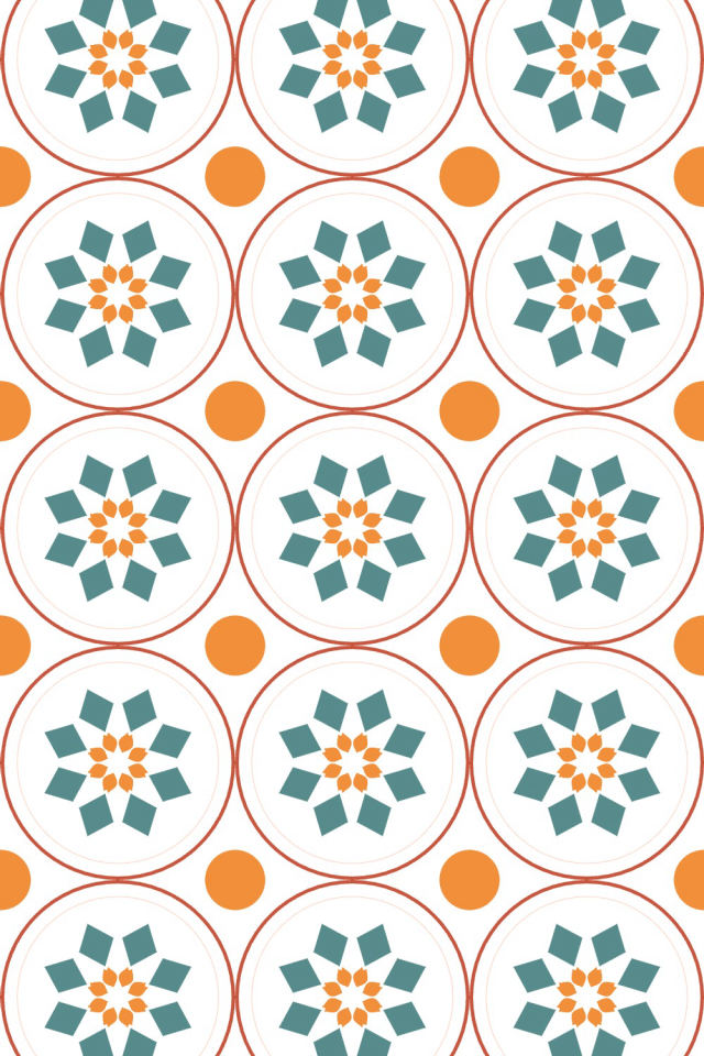 a coral-reef tile pattern repeating 3 across, edge to edge