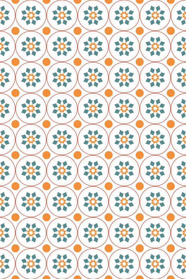 a coral-reef tile pattern repeating 6 across, edge to edge