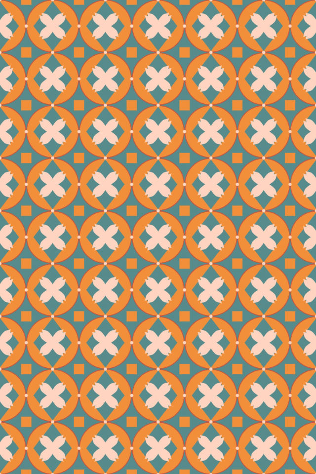 a coral-reef tile pattern repeating 6 across, edge to edge