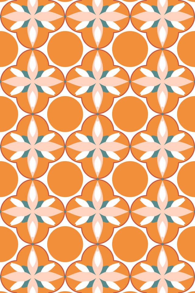 a coral-reef tile pattern repeating 3 across, edge to edge