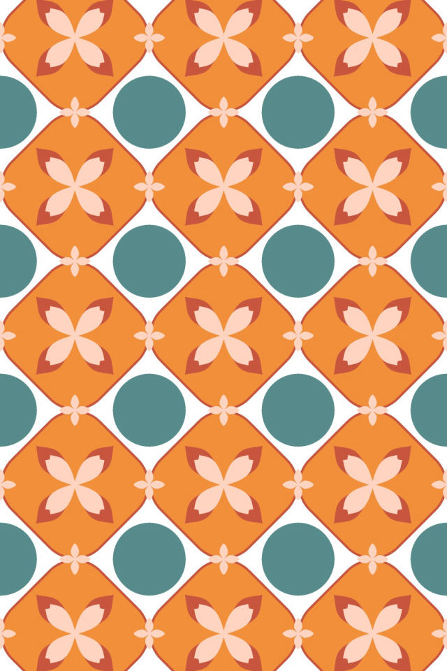 a coral-reef tile pattern repeating 3 across, edge to edge