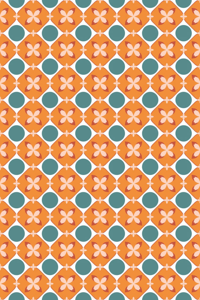 a coral-reef tile pattern repeating 6 across, edge to edge