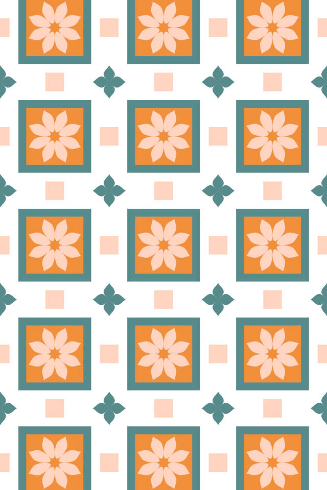 a coral-reef tile pattern repeating 3 across, edge to edge