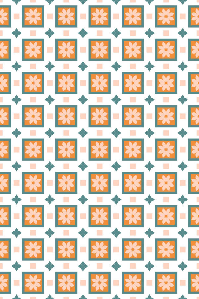 a coral-reef tile pattern repeating 6 across, edge to edge