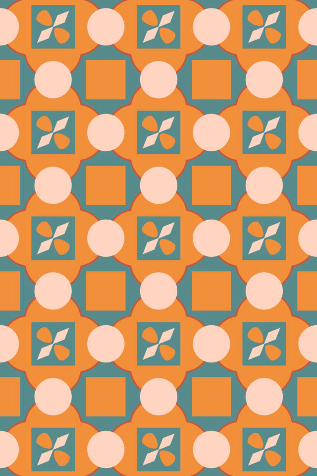 a coral-reef tile pattern repeating 3 across, edge to edge