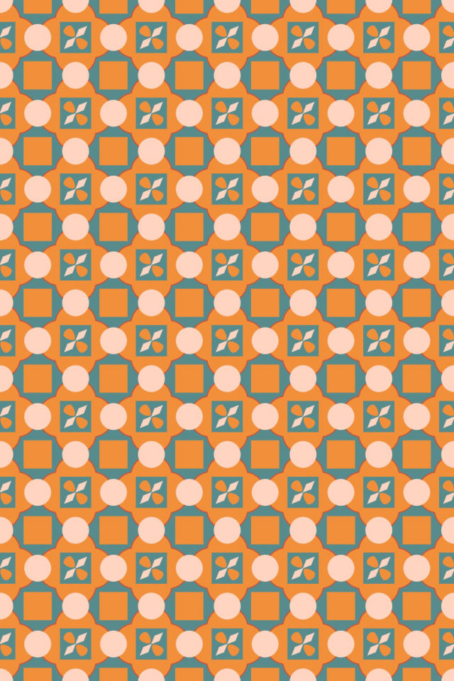 a coral-reef tile pattern repeating 6 across, edge to edge