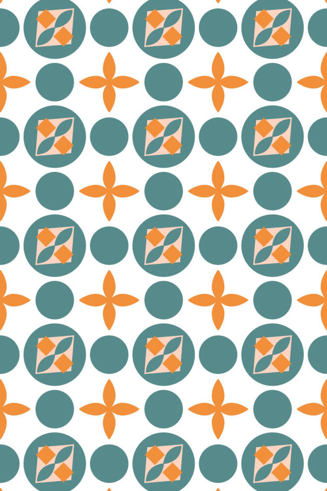 a coral-reef tile pattern repeating 3 across, edge to edge