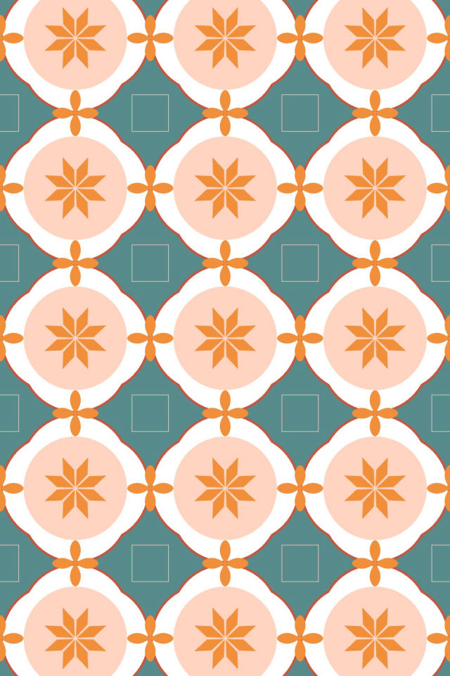 a coral-reef tile pattern repeating 3 across, edge to edge