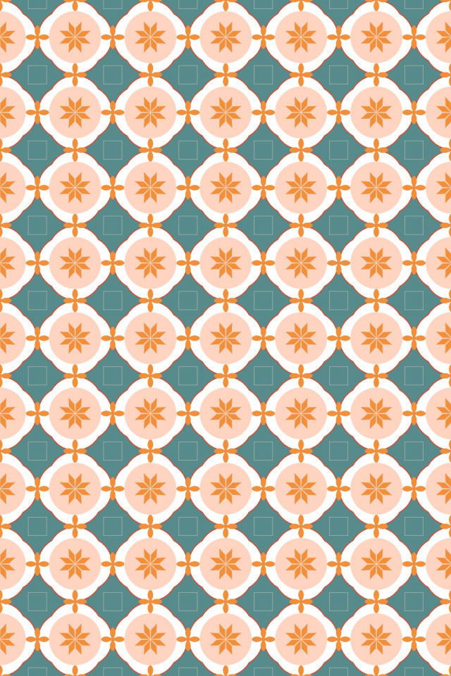 a coral-reef tile pattern repeating 6 across, edge to edge