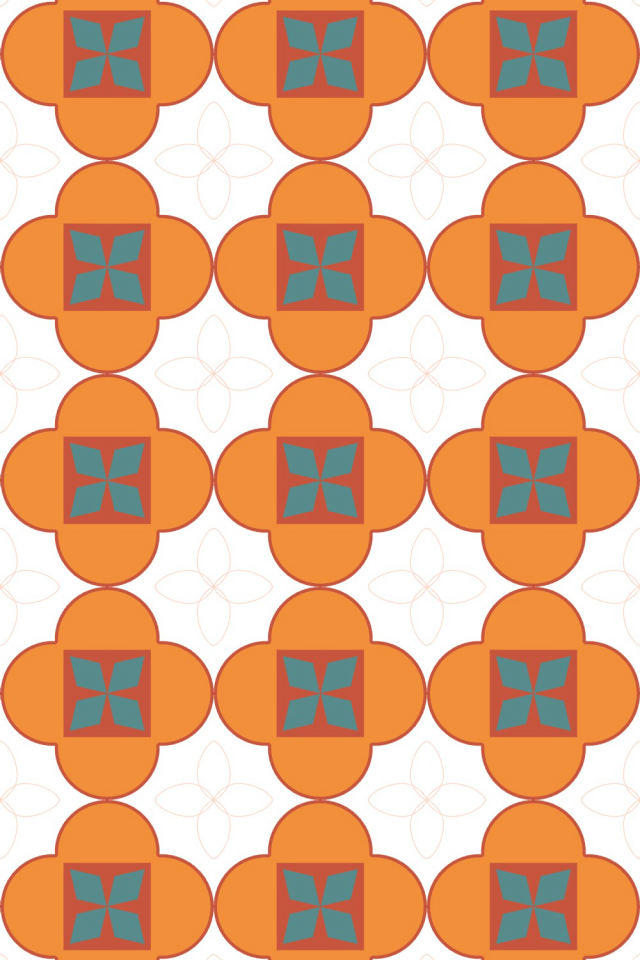 a coral-reef tile pattern repeating 3 across, edge to edge