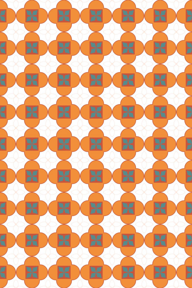 a coral-reef tile pattern repeating 6 across, edge to edge