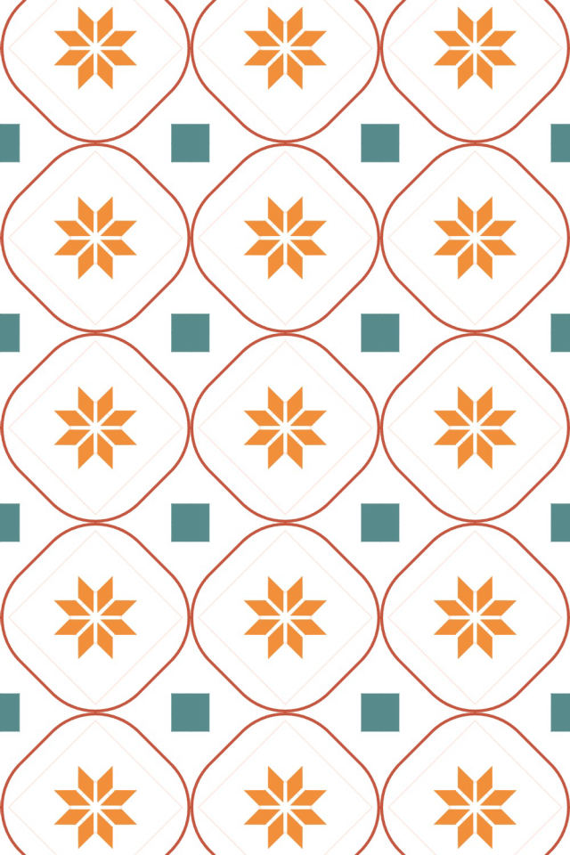 a coral-reef tile pattern repeating 3 across, edge to edge