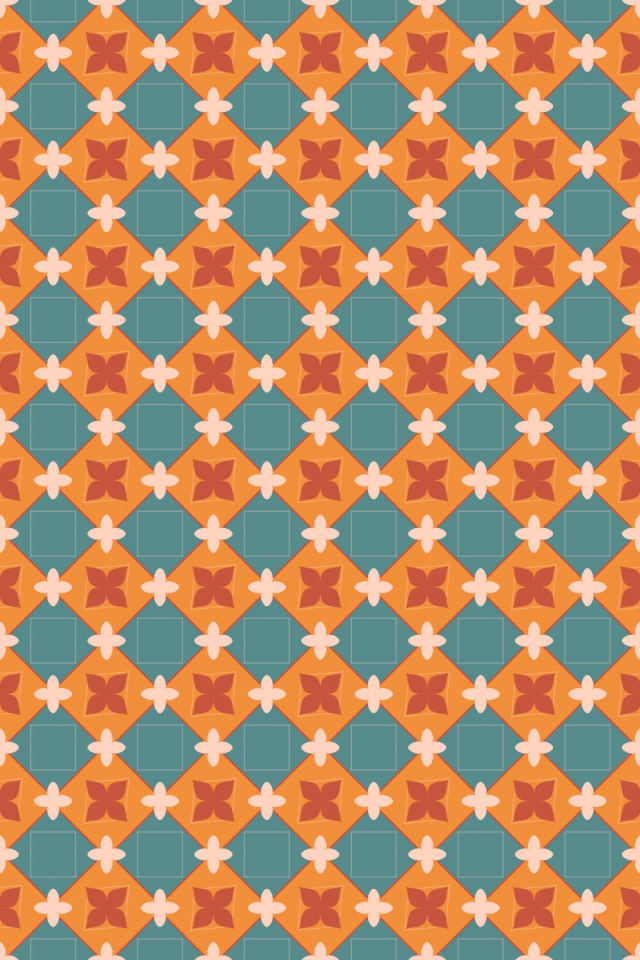a coral-reef tile pattern repeating 6 across, edge to edge