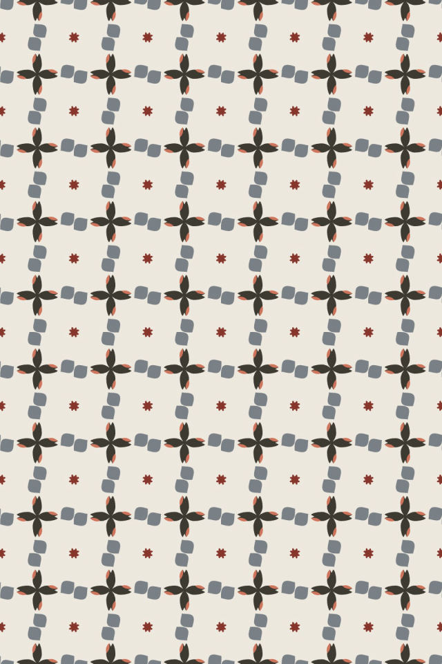 a earthy-fall tile pattern repeating 6 across, edge to edge