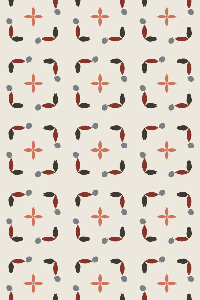 a earthy-fall tile pattern repeating 3 across, edge to edge