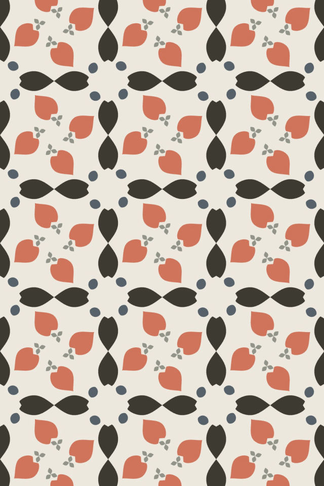 a earthy-fall tile pattern repeating 3 across, edge to edge