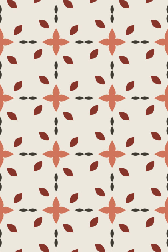 a earthy-fall tile pattern repeating 3 across, edge to edge