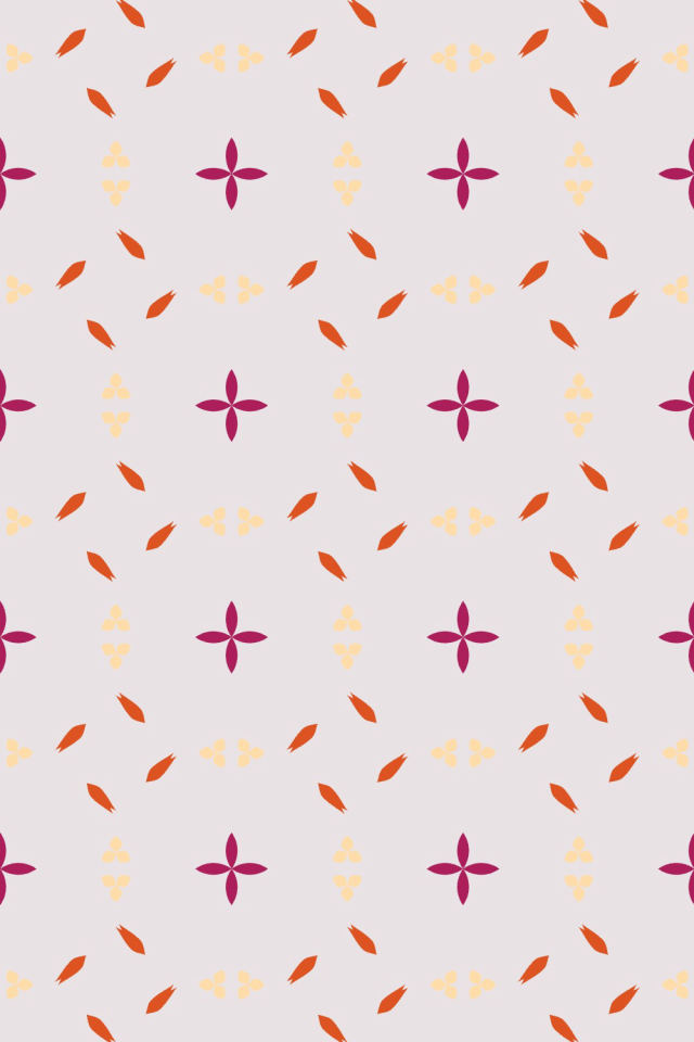 a raspberry-sun tile pattern repeating 3 across, edge to edge