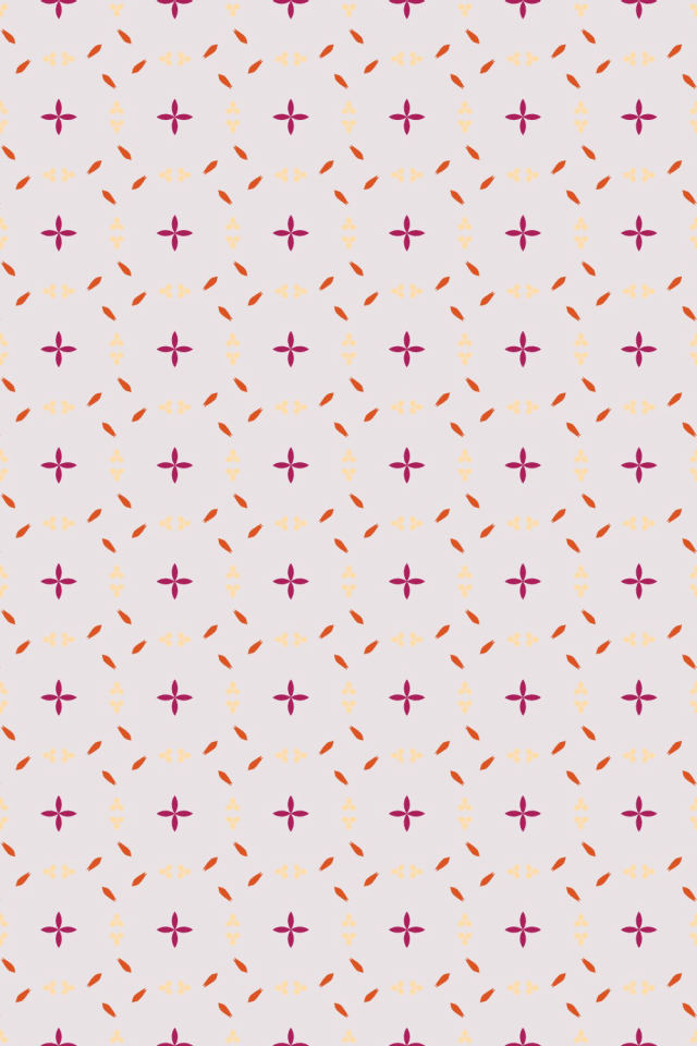 a raspberry-sun tile pattern repeating 6 across, edge to edge