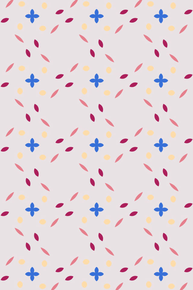 a raspberry-sun tile pattern repeating 3 across, edge to edge