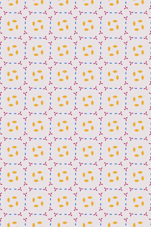 a raspberry-sun tile pattern repeating 6 across, edge to edge