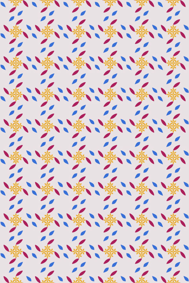 a raspberry-sun tile pattern repeating 6 across, edge to edge