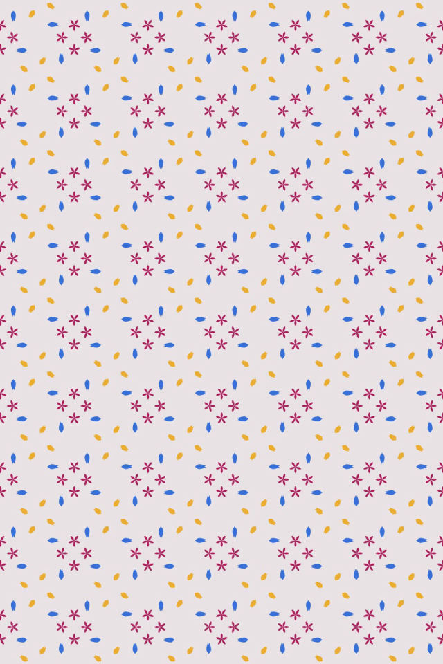 a raspberry-sun tile pattern repeating 6 across, edge to edge