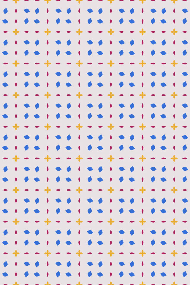 a raspberry-sun tile pattern repeating 6 across, edge to edge