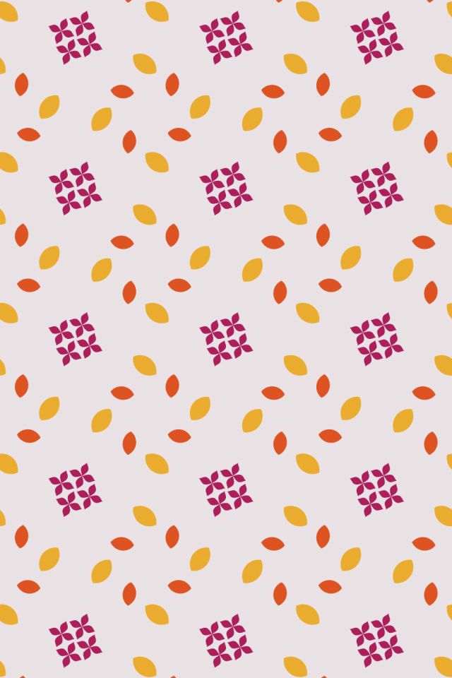 a raspberry-sun tile pattern repeating 3 across, edge to edge