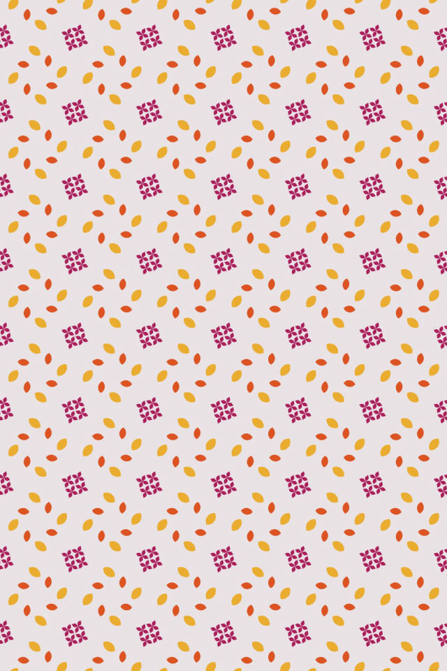 a raspberry-sun tile pattern repeating 6 across, edge to edge